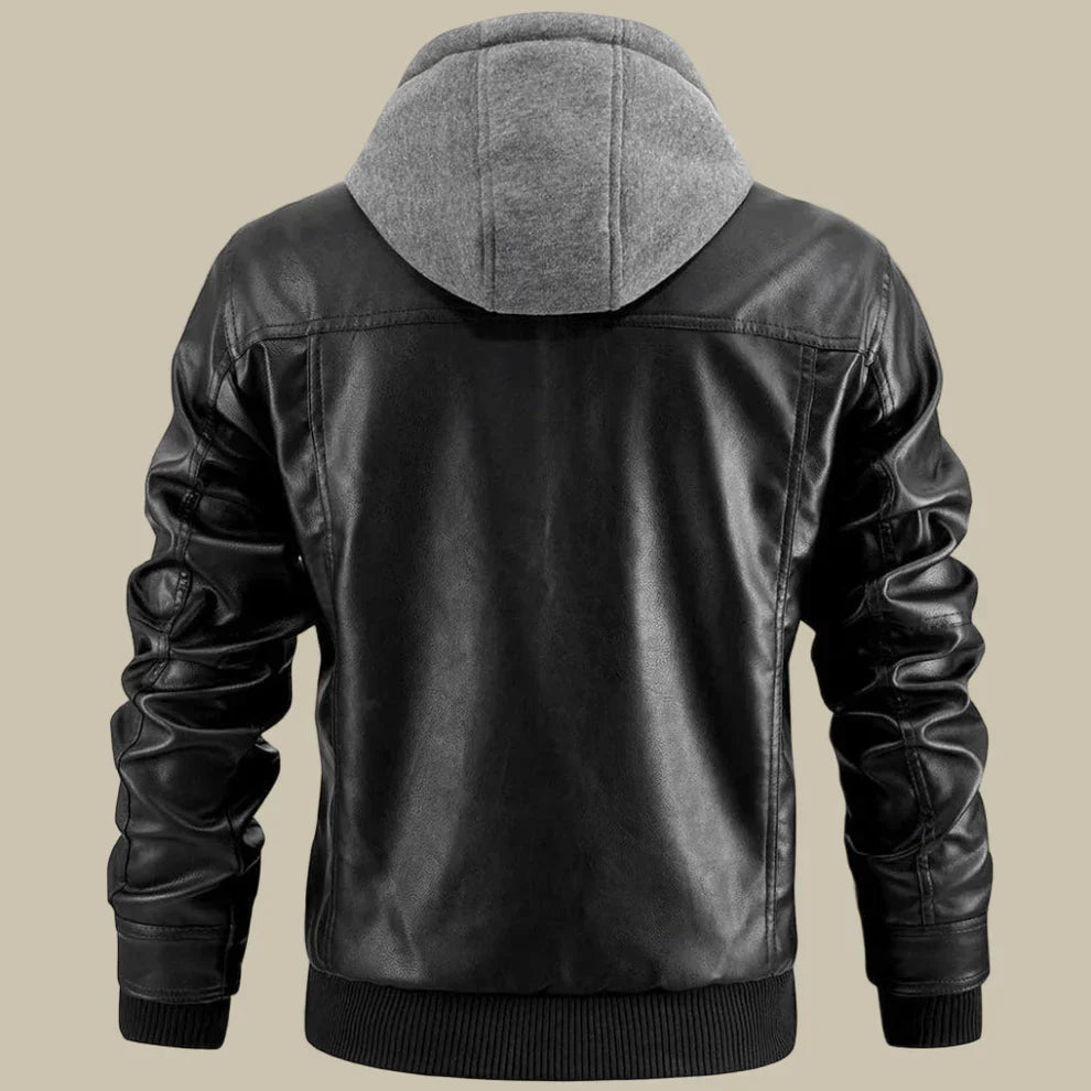 Taillierte herren-lederjacke mit reißverschluss – herren
