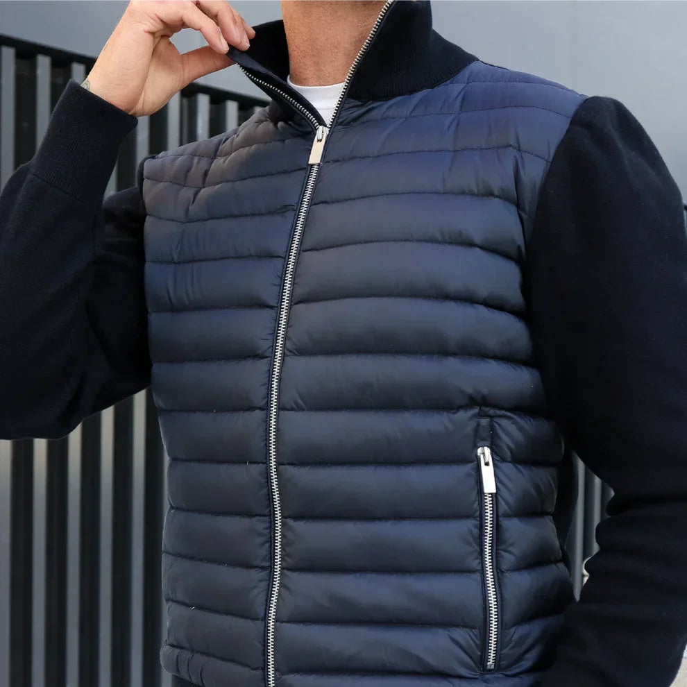 Herren-steppjacke mit reißverschluss vorne – herren