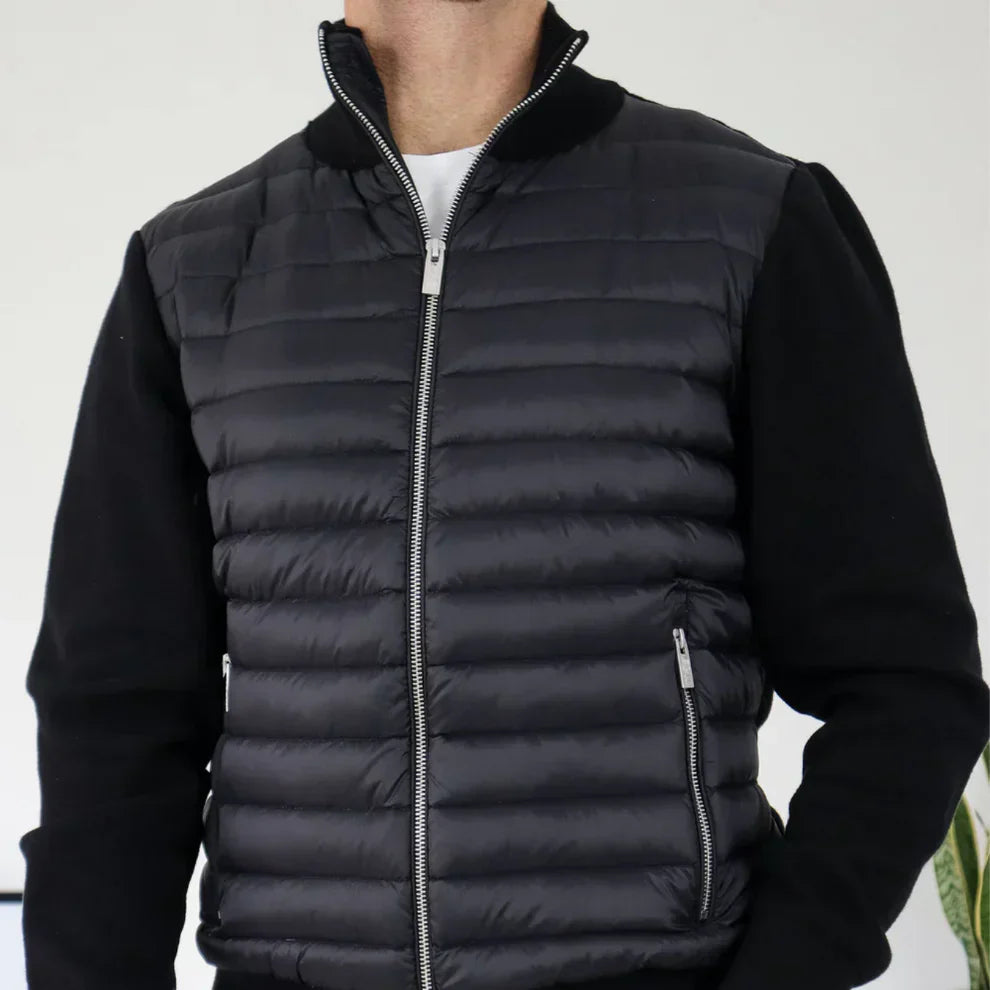 Herren-steppjacke mit reißverschluss vorne – herren