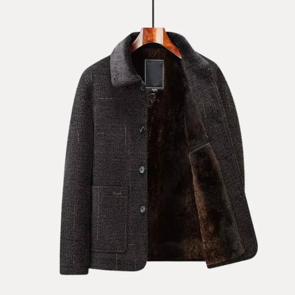 Leichte herren-sherpa-jacke mit wollfutter – herren