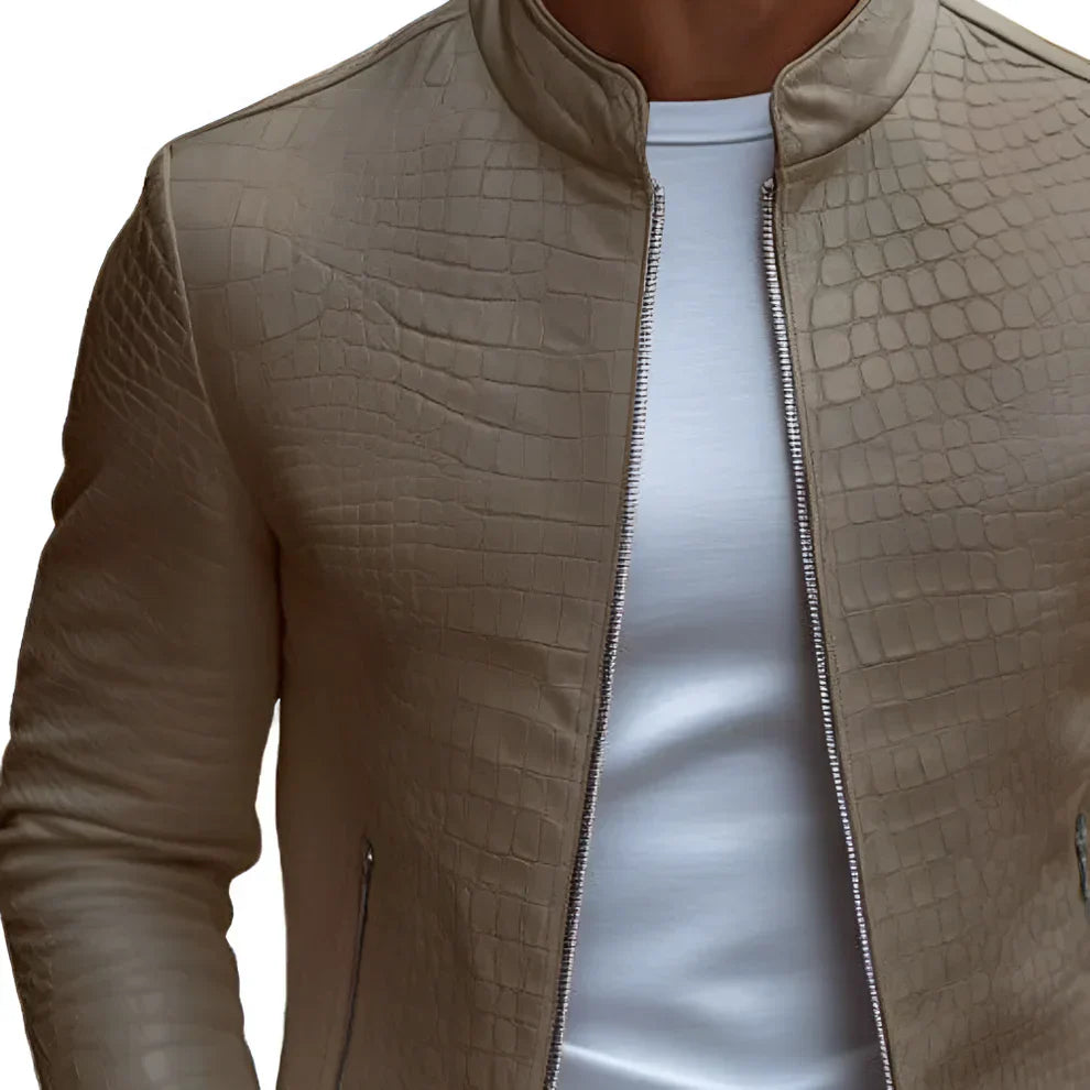 Hochwertige herren-lederjacke mit struktur – herren