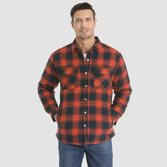 Herren-winterjacke mit fleecefutter und karomuster – herren