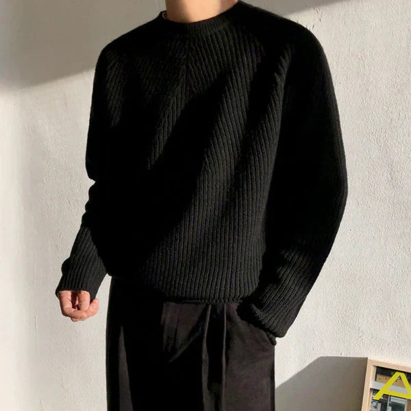 Herren-ripppullover mit rundhalsausschnitt – herren