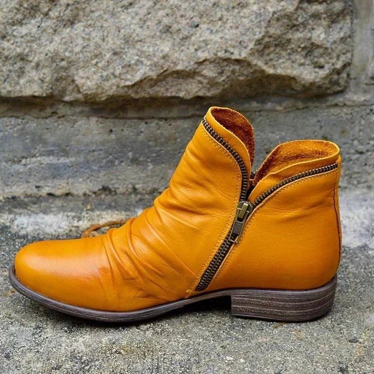 Lässige stiefeletten mit seitlichem reißverschluss – damen