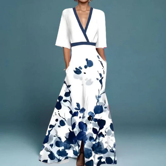 Pauline elegantes langarm-kleid maxi – women