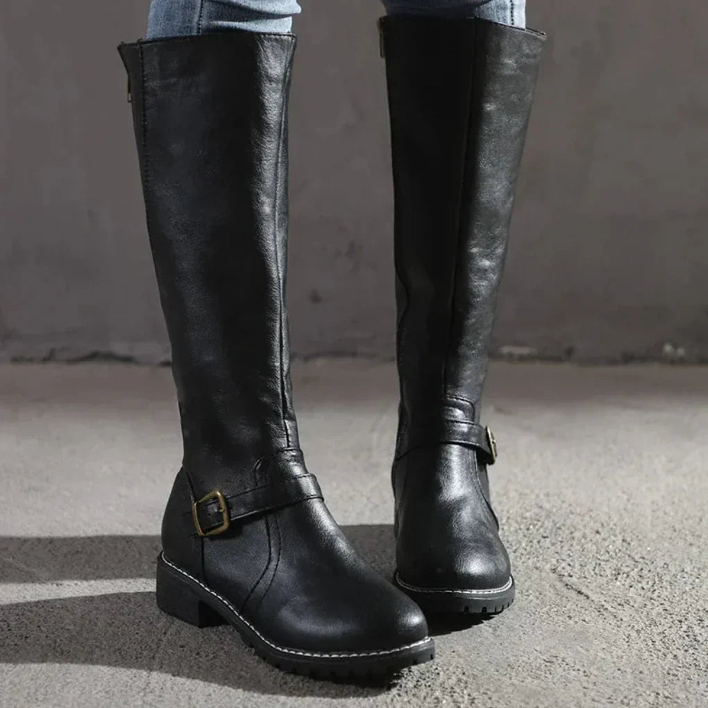 Elegante lederstiefel für damen – damen