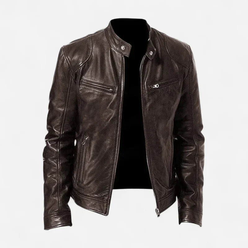 Herren klassische lederjacke stilvoll und vielseitig