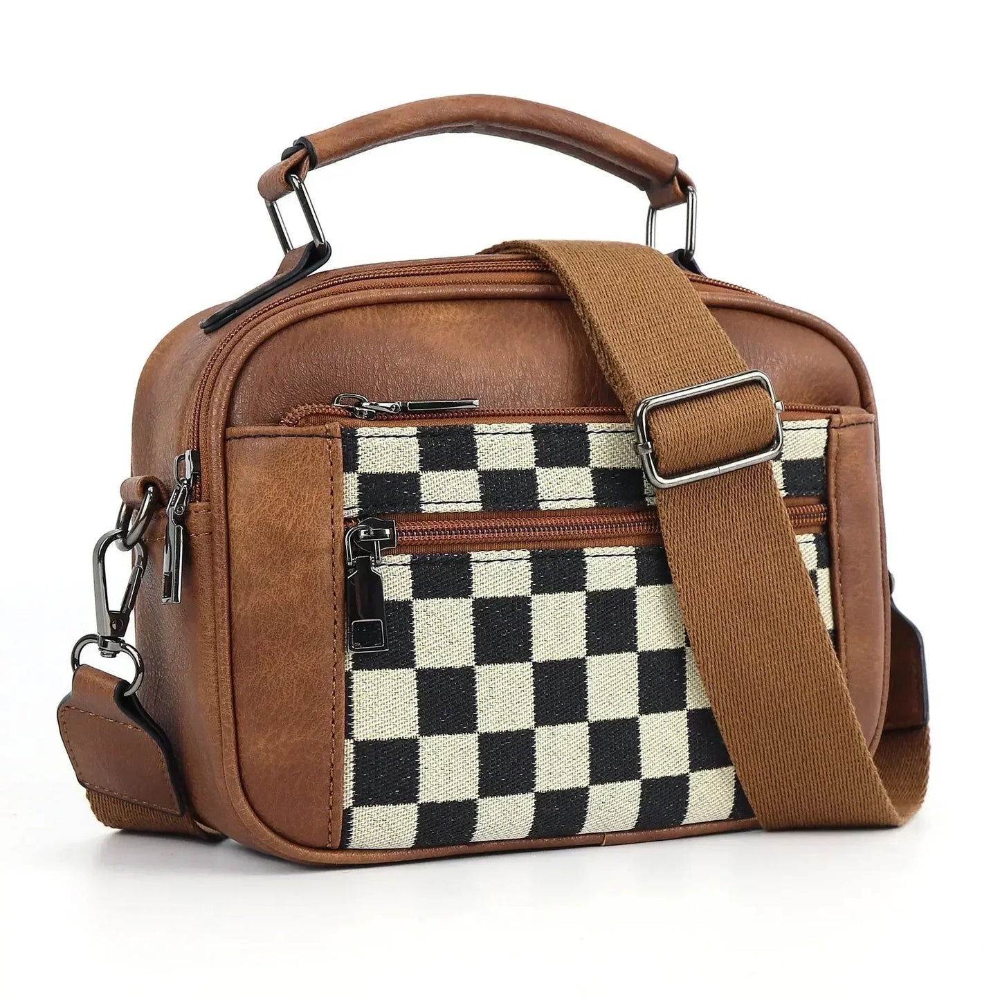 Monaco crossbody tasche mit karomuster
