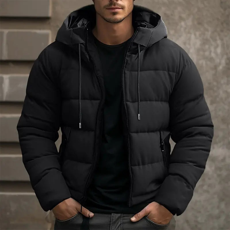 Herren winter-steppjacke mit kapuze – warm und bequem