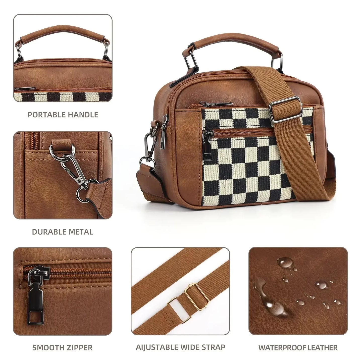 Monaco crossbody tasche mit karomuster