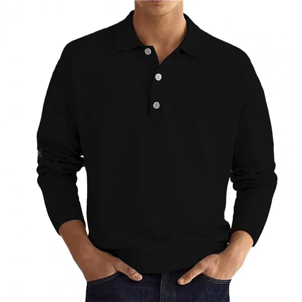 Elias langarm-poloshirt – herren