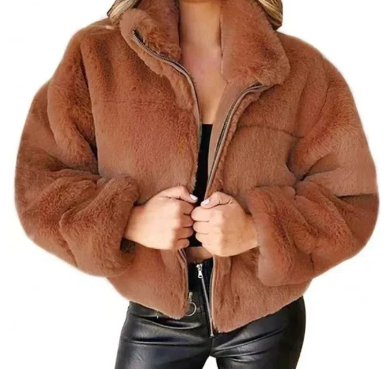 Stylische wintermode teddyjacke für damen - Jana