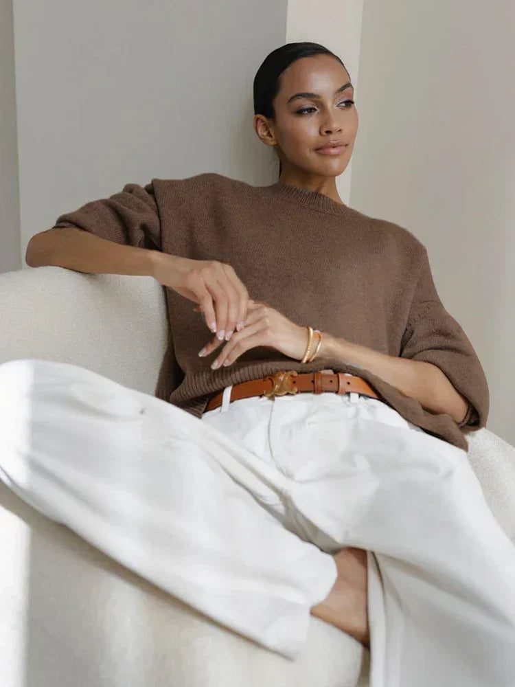 Damen kaschmir pullover schlicht und elegant