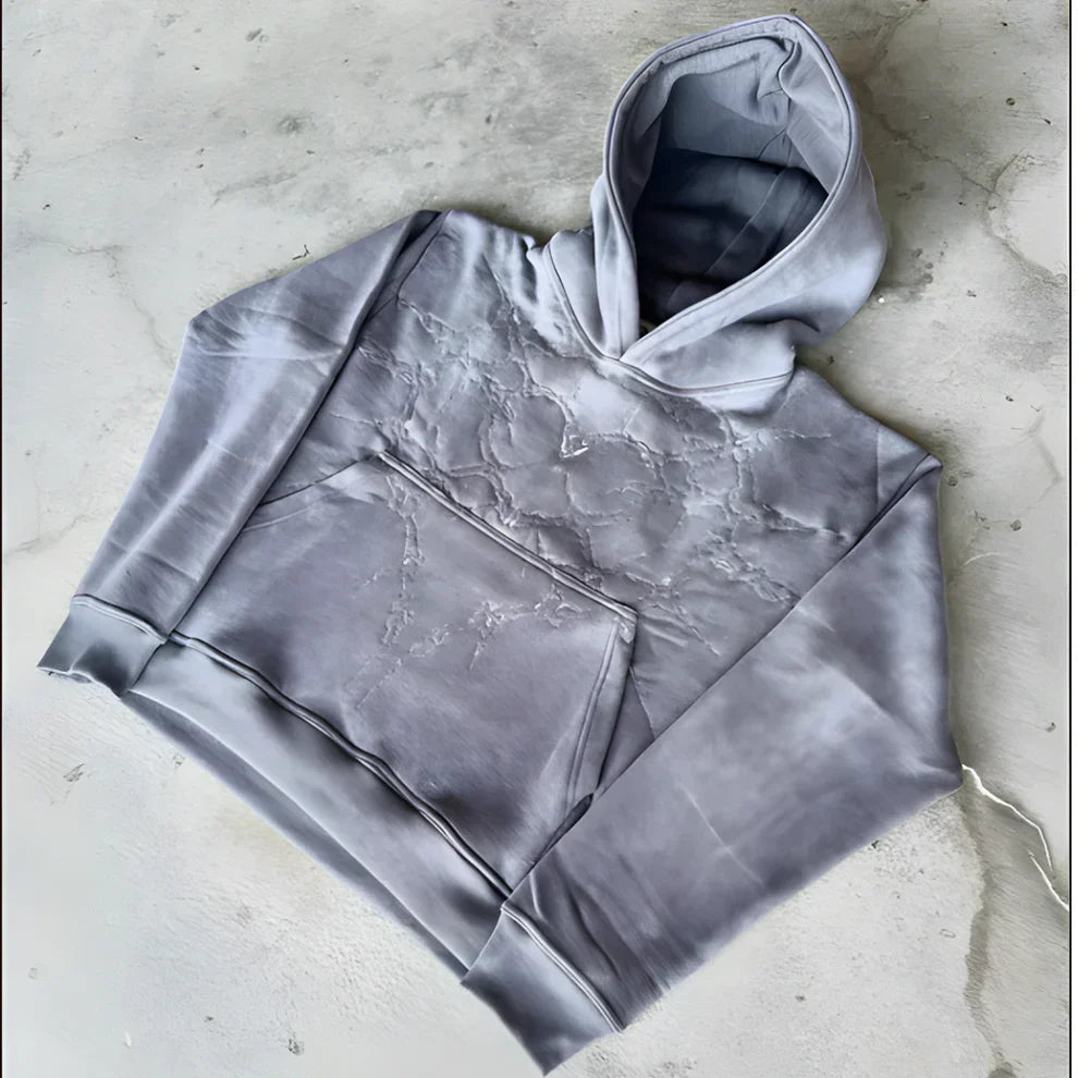 Bedruckte herren-kapuzenjacke mit reißverschluss – herren