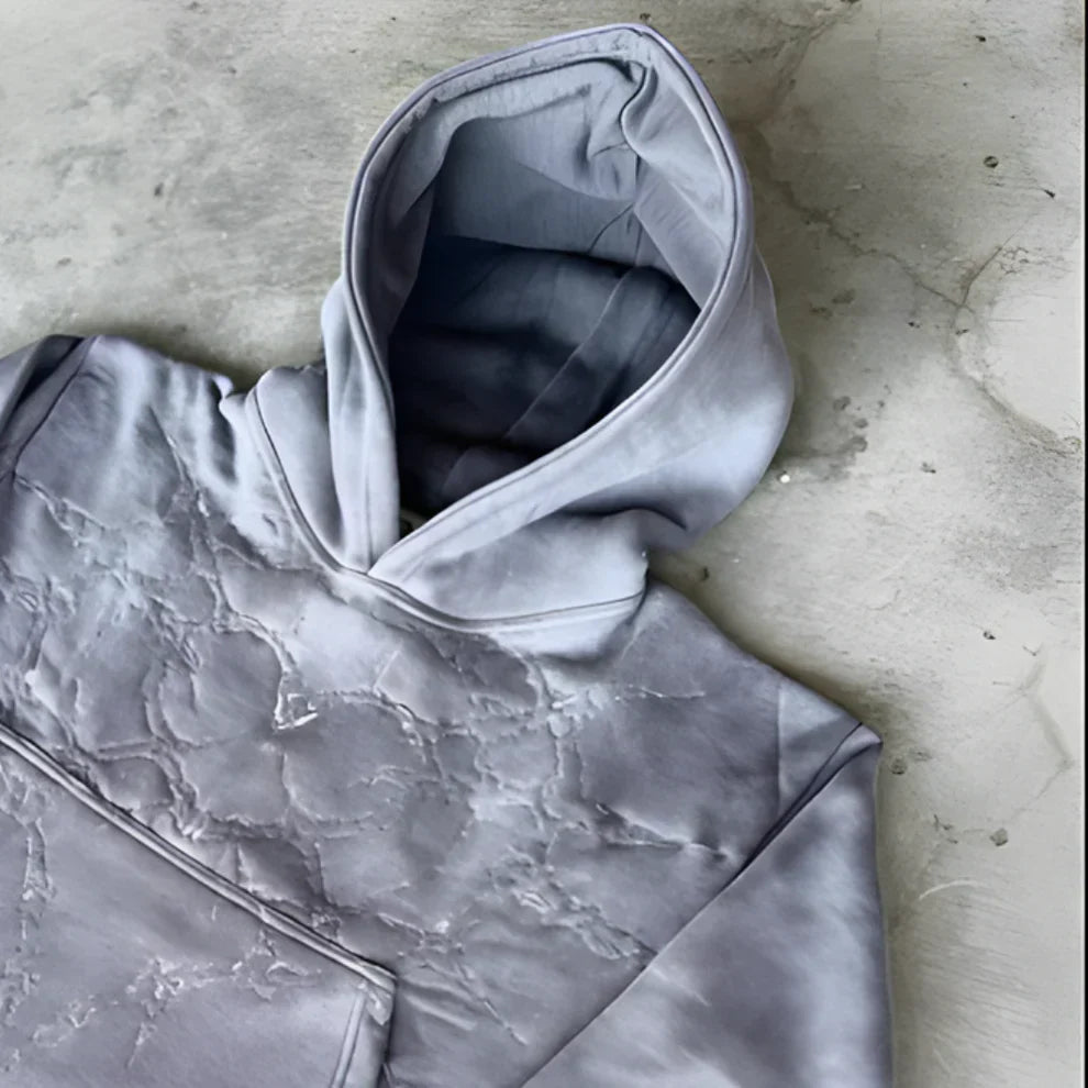 Bedruckte herren-kapuzenjacke mit reißverschluss – herren