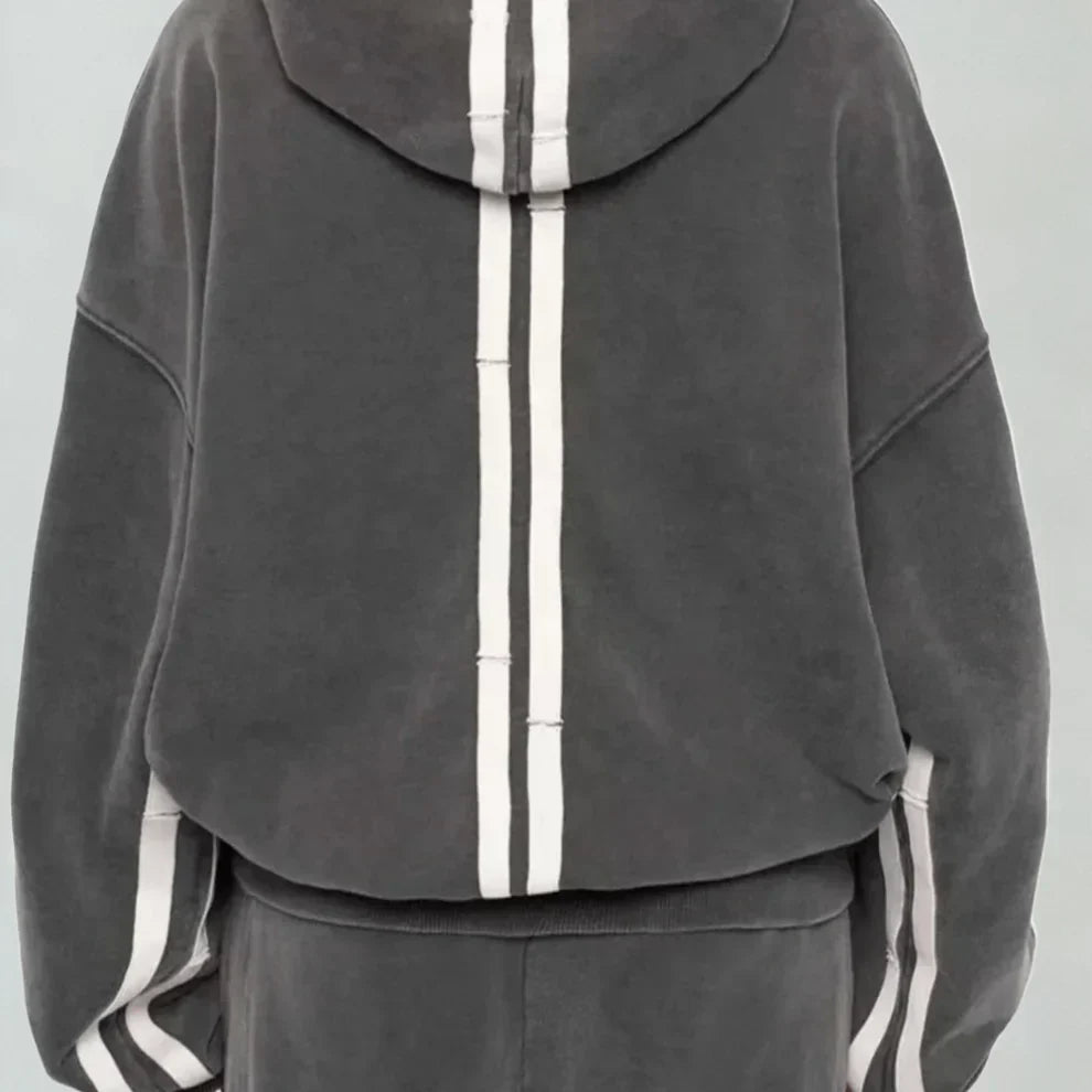 Bedruckte herren-kapuzenjacke mit reißverschluss – herren