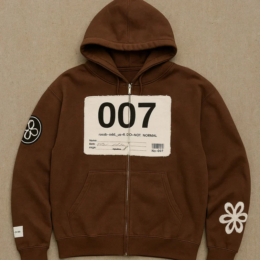 Bedruckte herren-kapuzenjacke mit reißverschluss – herren