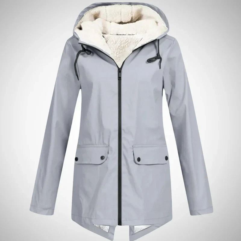 Lucy damen-regenmantel mit fleece-futter