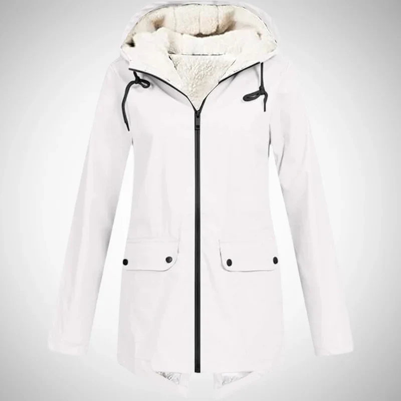 Lucy damen-regenmantel mit fleece-futter