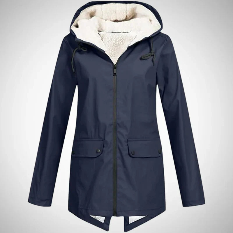 Lucy damen-regenmantel mit fleece-futter