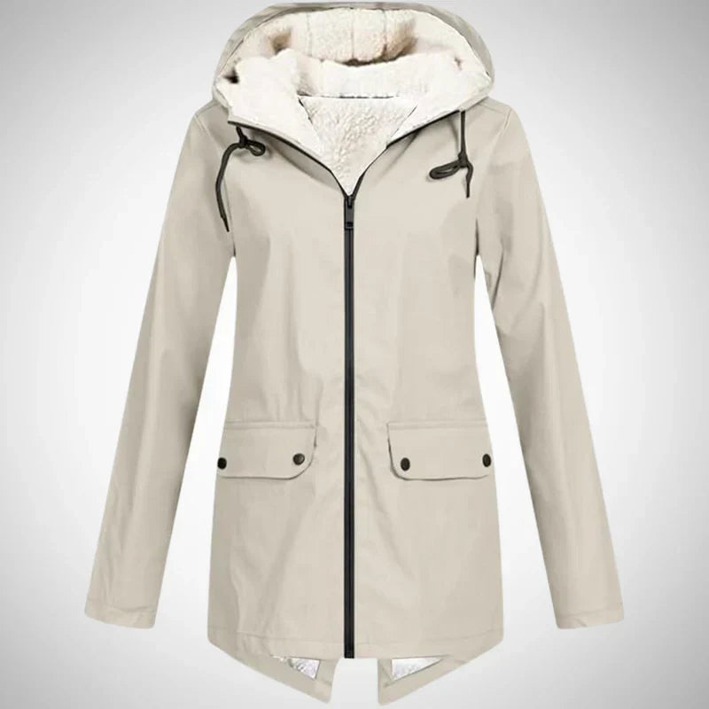 Lucy damen-regenmantel mit fleece-futter