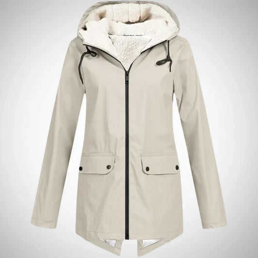 Lucy damen-regenmantel mit fleece-futter