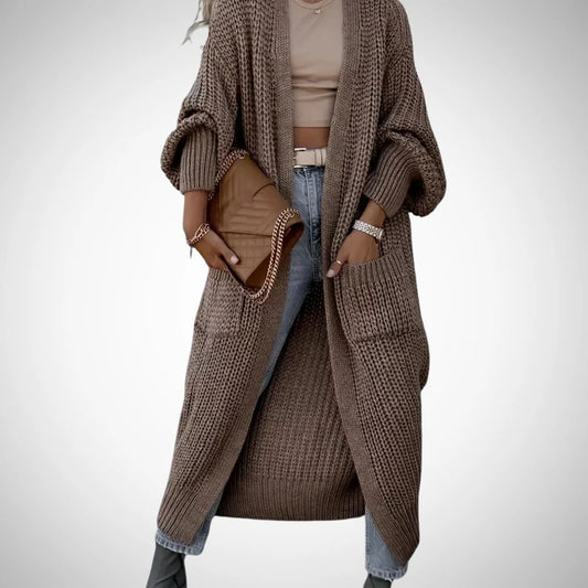 Erlinda langer, kuscheliger cardigan für damen