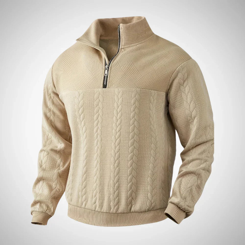 Marcel vintage-pullover mit reißverschluss für herren