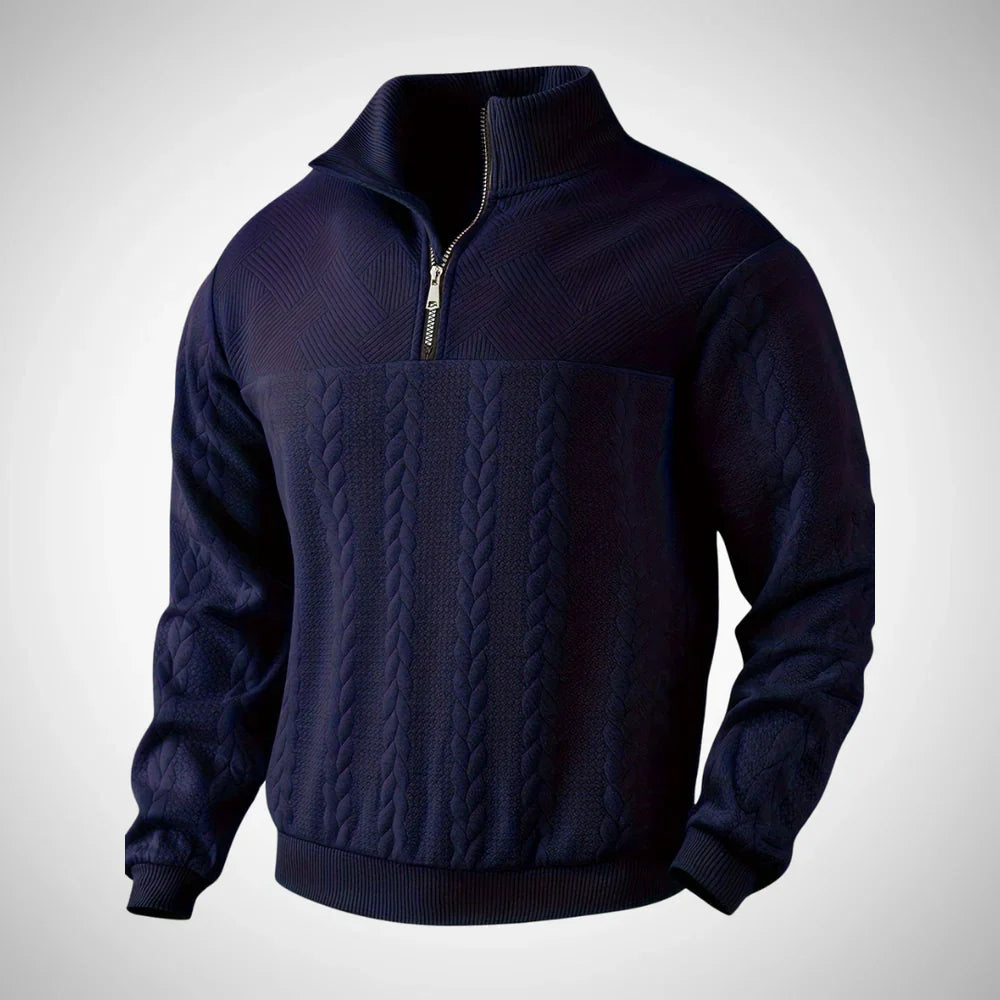 Marcel vintage-pullover mit reißverschluss für herren