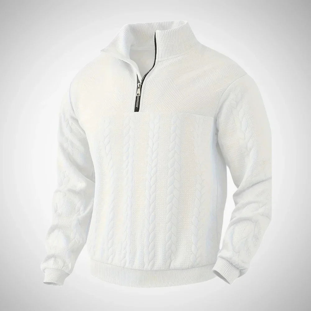 Marcel vintage-pullover mit reißverschluss für herren