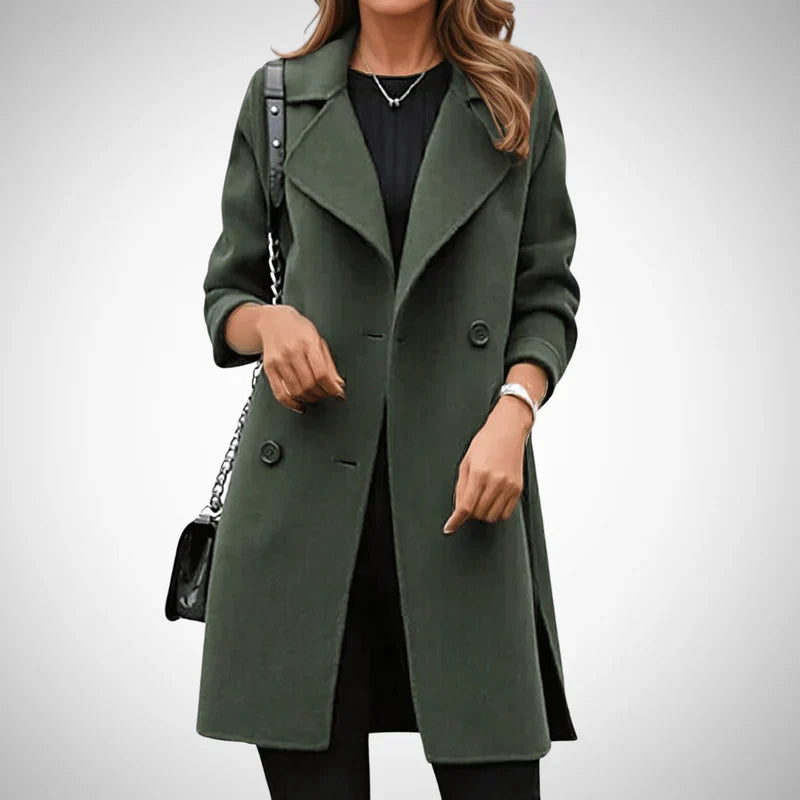 Eleganter zweireihiger mantel – damen