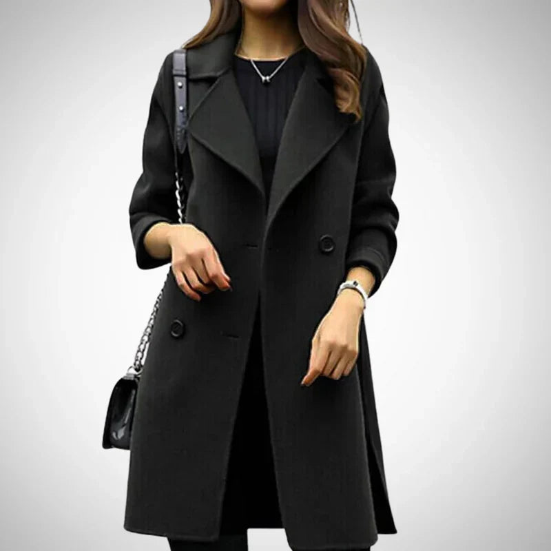 Eleganter zweireihiger mantel – damen