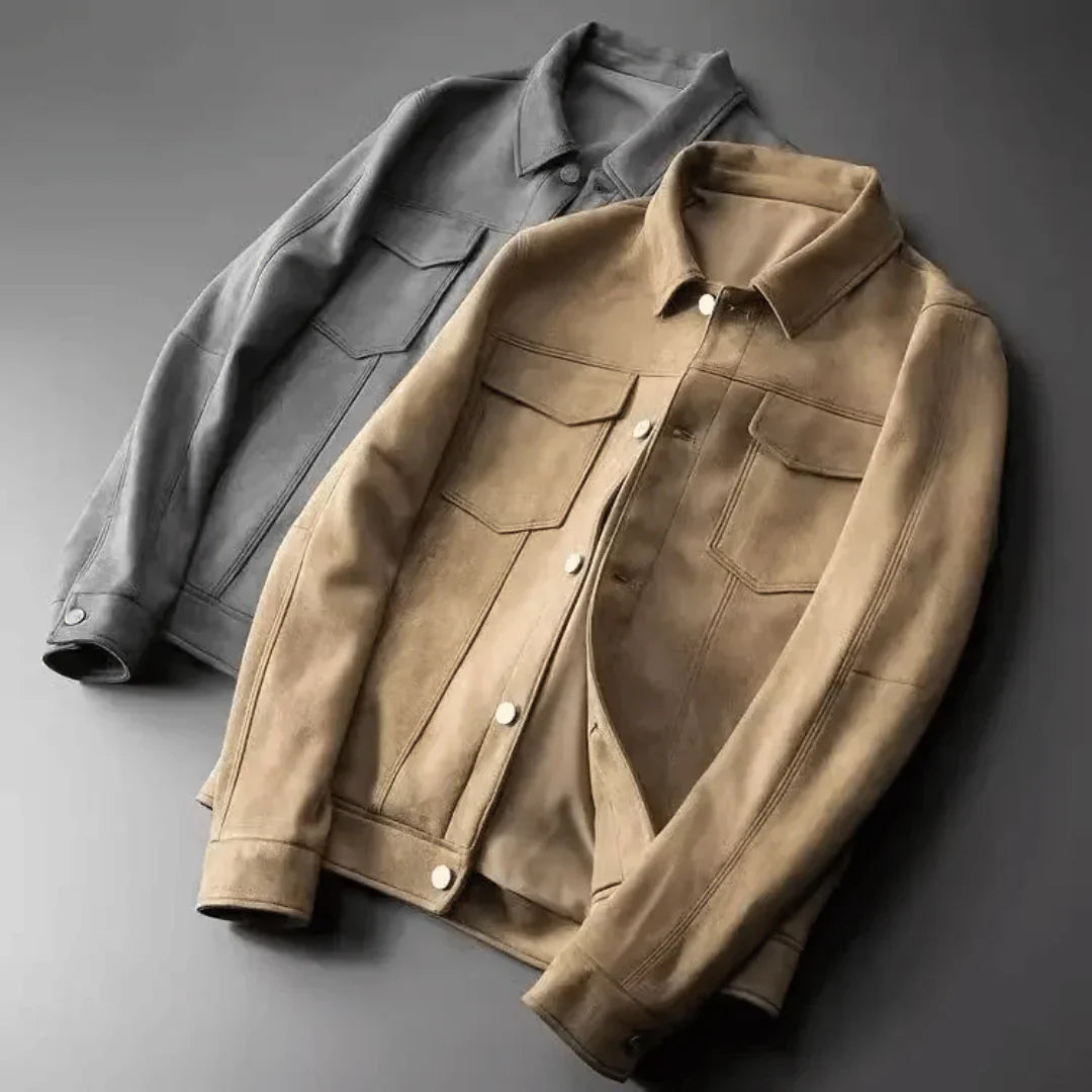 Torino herrenjacke aus wildleder im klassischen stil