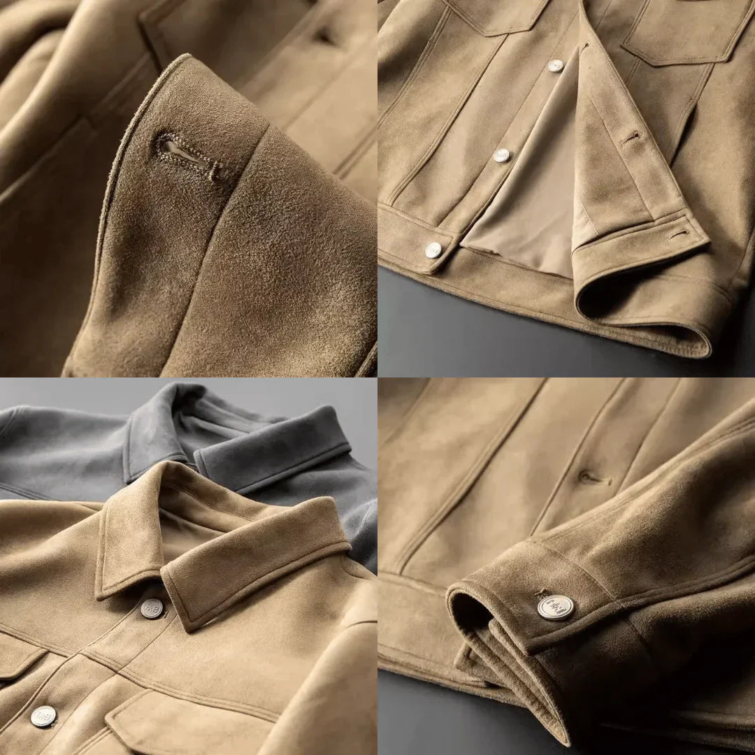 Torino herrenjacke aus wildleder im klassischen stil