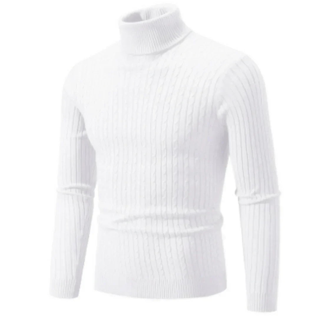 Stylischer rollkragen-strickpullover für herren – warmer winterstrick