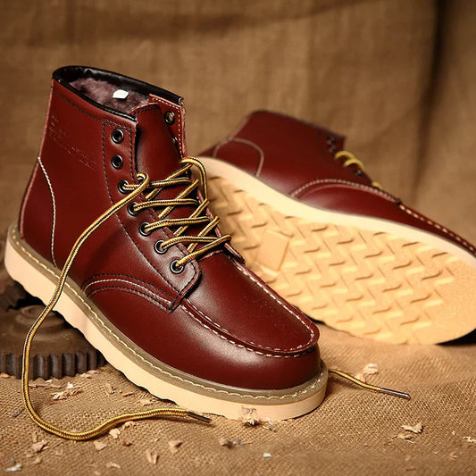 Herren winterstiefel im vintage stil mit warmem futter