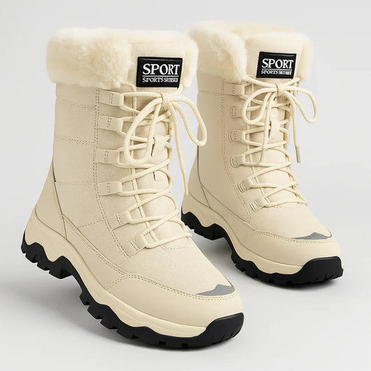 Wasserdichte winterstiefel für damen mit fellfutter – damen