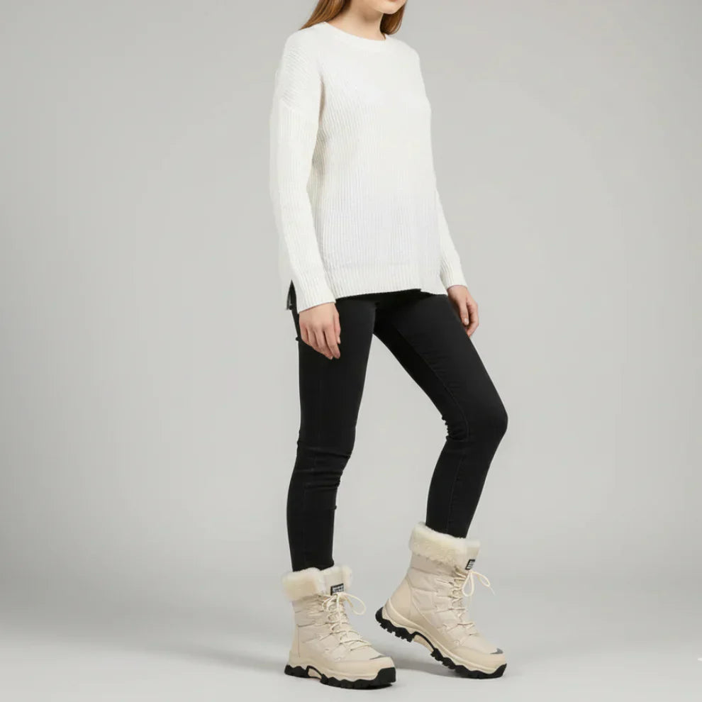 Wasserdichte winterstiefel für damen mit fellfutter – damen