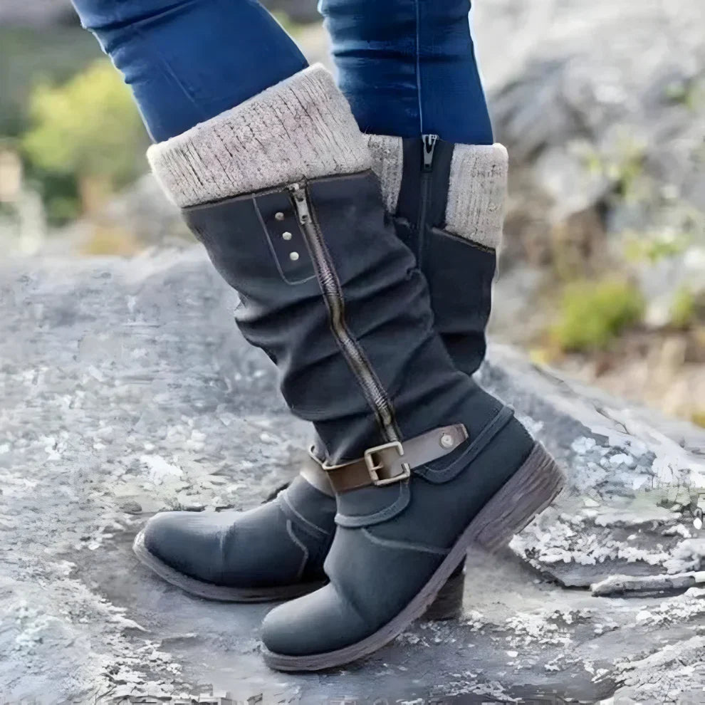Elegante, kniehohe damenstiefel mit rutschfester oberfläche