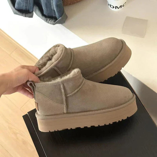 Beige, bequeme plateau-ankle-boots für damen – damen