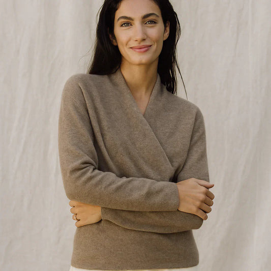 Gemütlicher strickpullover mit v-ausschnitt für damen