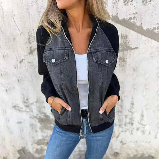 Damen-denim-sherpa-jacke – damen