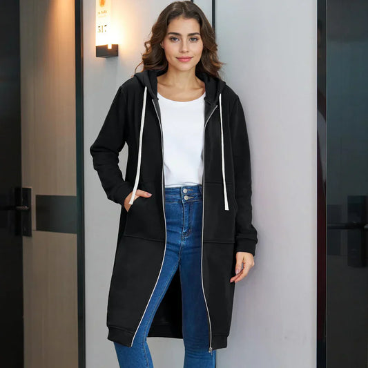 Oversize-fleecejacke für damen mit kapuze – damen