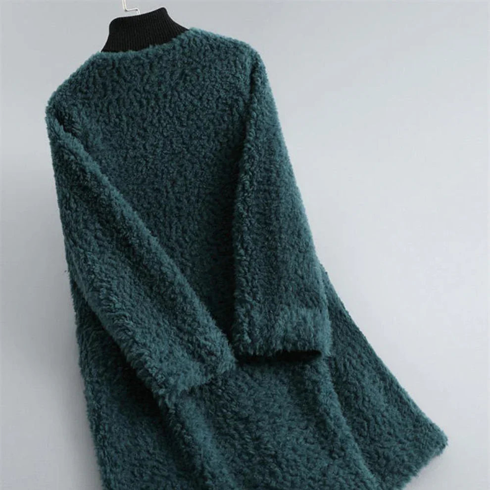 Damen-shearling-pelzmantel, weich und schick – für damen