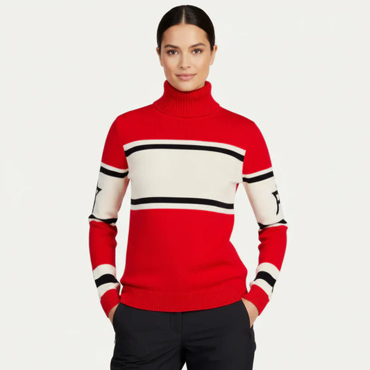 Gestreifter rollkragenpullover für damen