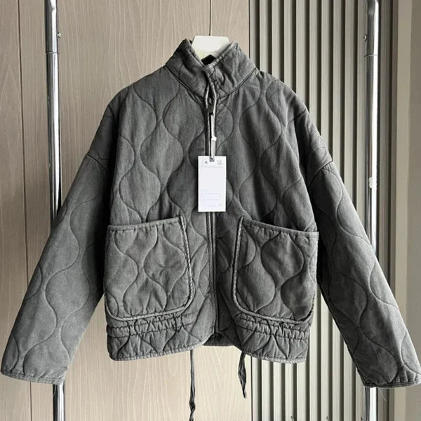 Vintage-steppwinterjacke für damen – damen