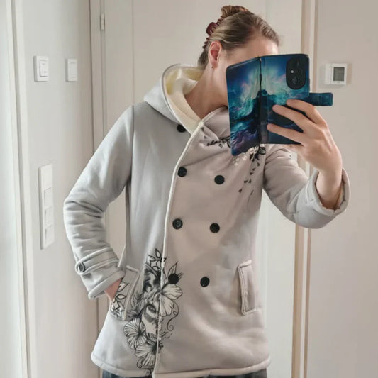 Damen-wintermantel mit doppelter knopfleiste – damen
