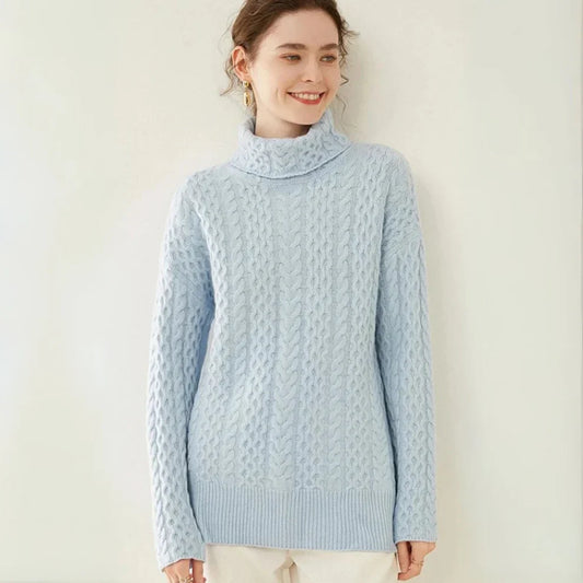 Damen-rollkragenpullover aus wolle, kuschelig für den winter – damen