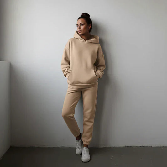 Oversize-trainingsanzug-set für damen mit kurzem hoodie – damen
