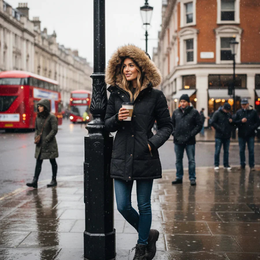 Anna wintermantel mit pelzfutter - damen